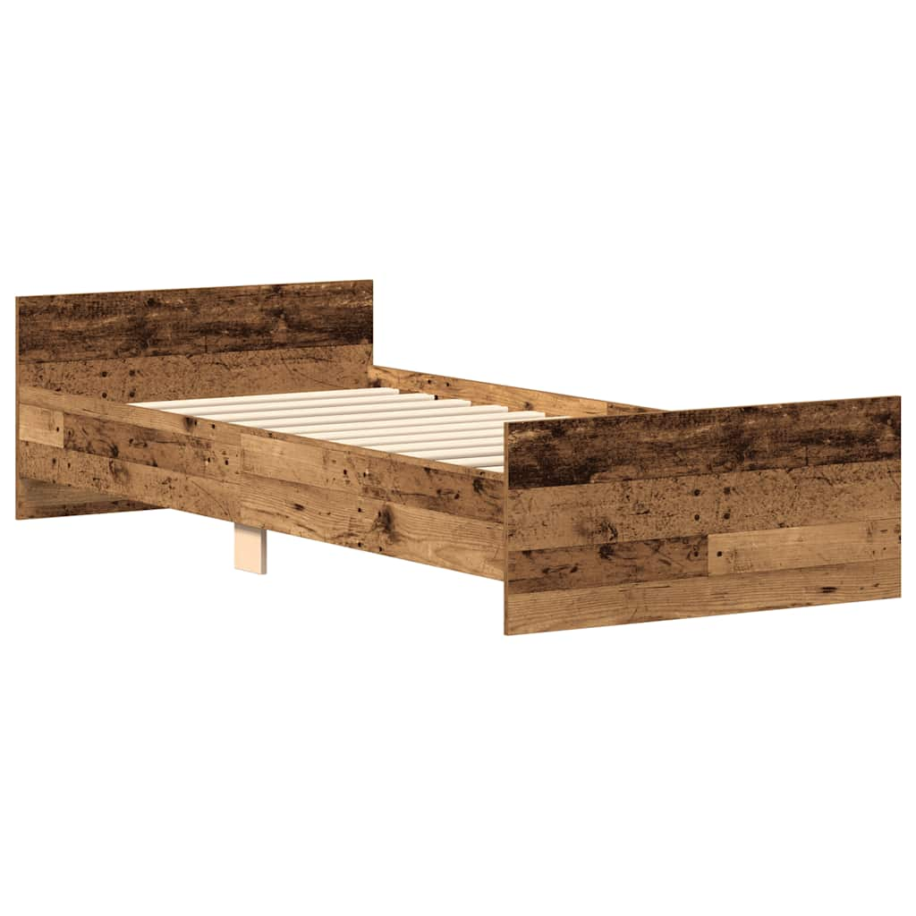 Cadre de lit sans matelas vieux bois 90x200 cm bois ingénierie