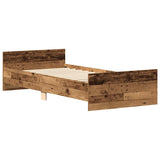 Cadre de lit sans matelas vieux bois 90x200 cm bois ingénierie