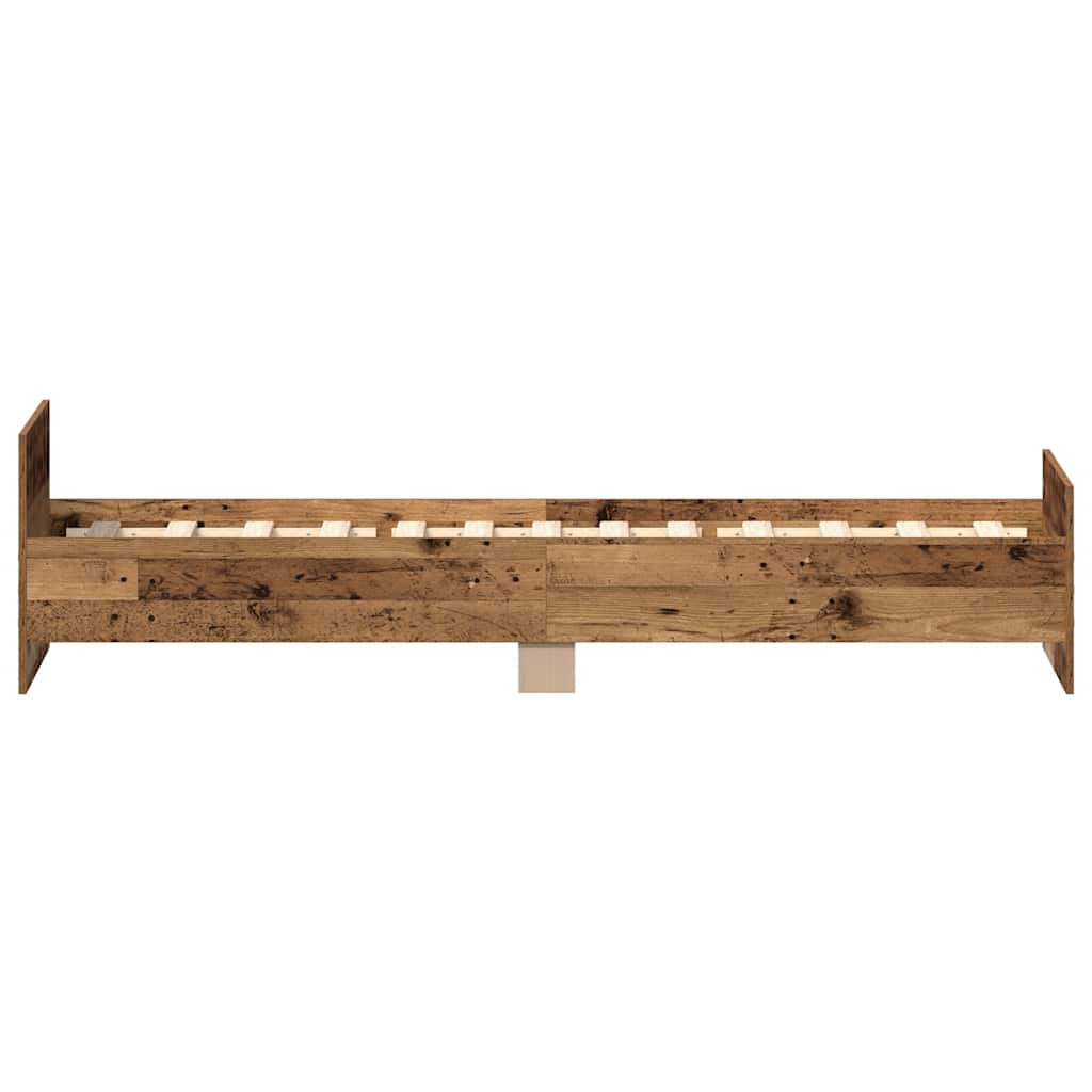 Cadre de lit sans matelas vieux bois 90x200 cm bois ingénierie