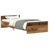 Cadre de lit sans matelas vieux bois 100x200 cm bois ingénierie