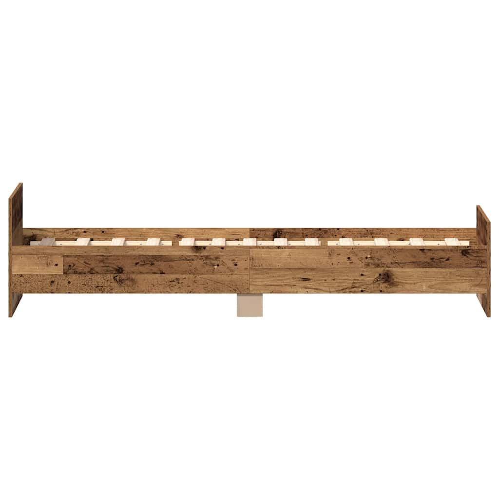 Cadre de lit sans matelas vieux bois 90x190 cm bois ingénierie