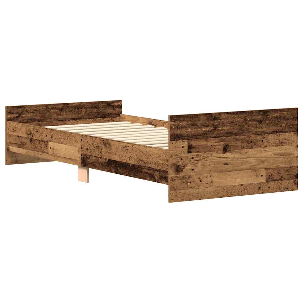 Cadre de lit sans matelas vieux bois 90x190 cm bois ingénierie