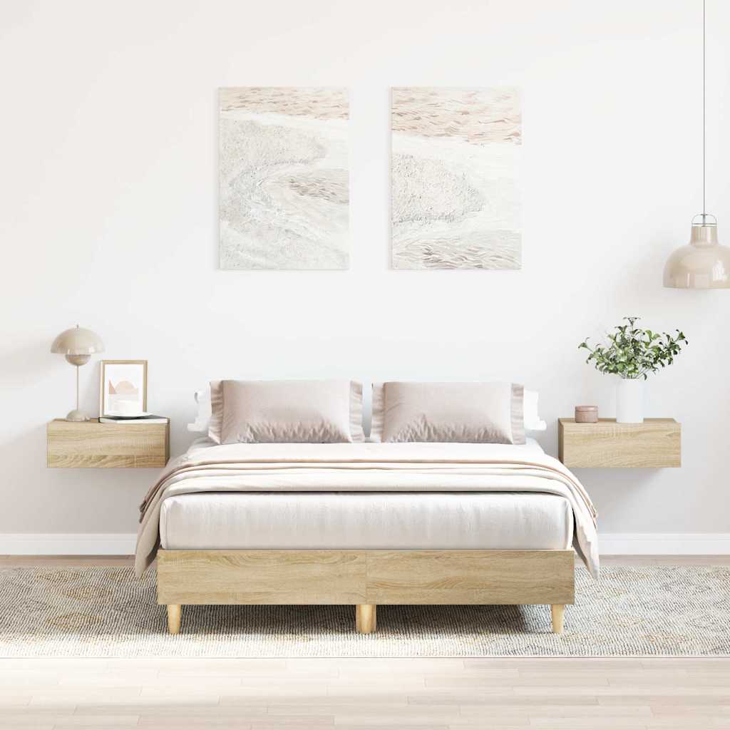 Cadre de lit sans matelas chêne sonoma 120x200 cm