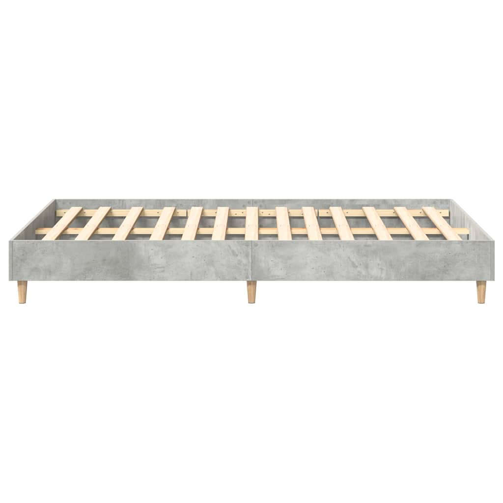 Cadre de lit sans matelas gris béton 120x200 cm bois ingénierie