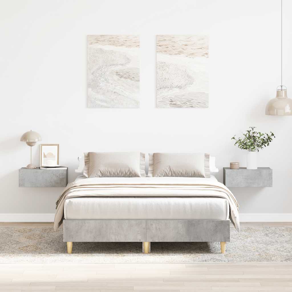 Cadre de lit sans matelas gris béton 120x200 cm bois ingénierie