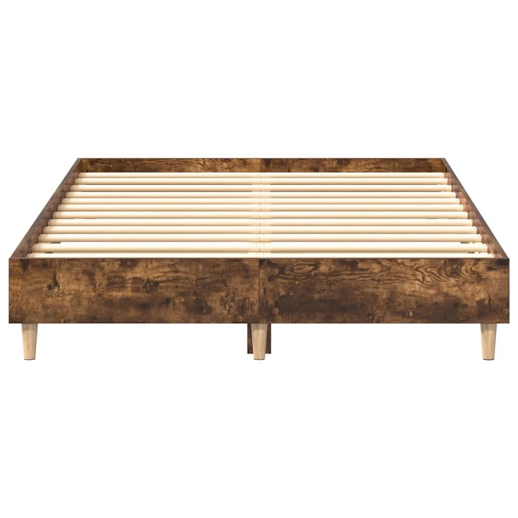 Cadre de lit sans matelas chêne fumé 120x200 cm bois ingénierie