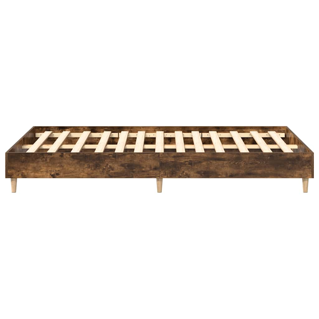 Cadre de lit sans matelas chêne fumé 120x200 cm bois ingénierie