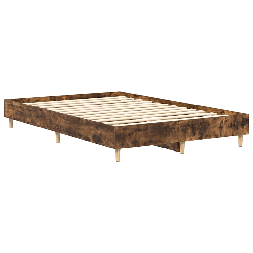 Cadre de lit sans matelas chêne fumé 120x200 cm bois ingénierie