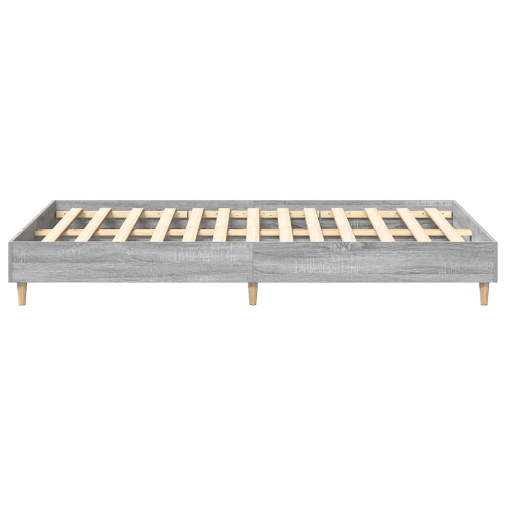 Cadre de lit sans matelas sonoma gris 120x200cm bois ingénierie