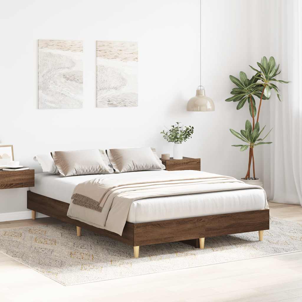 Cadre de lit sans matelas chêne marron 120x200 cm