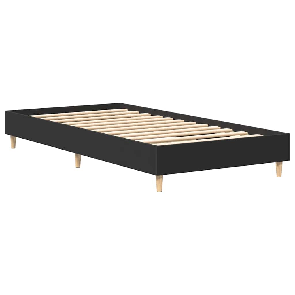 Cadre de lit sans matelas noir 100x200 cm bois d'ingénierie