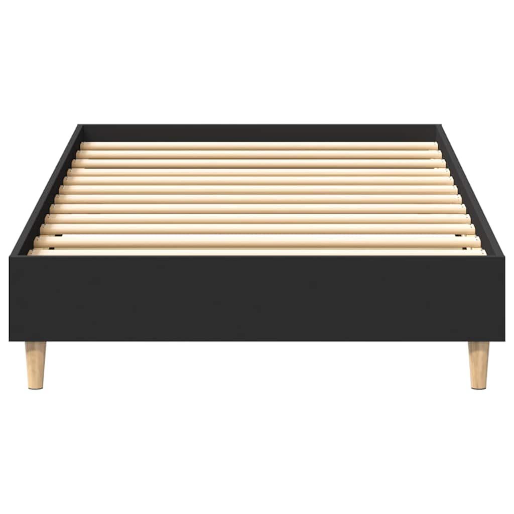 Cadre de lit sans matelas noir 100x200 cm bois d'ingénierie