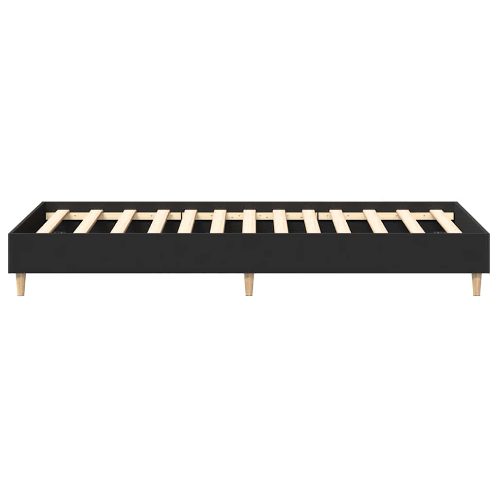 Cadre de lit sans matelas noir 100x200 cm bois d'ingénierie