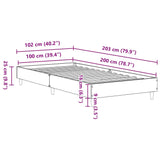 Cadre de lit sans matelas noir 100x200 cm bois d'ingénierie