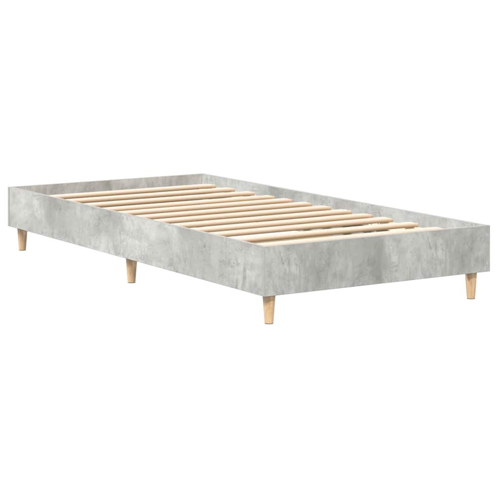 Cadre de lit sans matelas gris béton 100x200 cm bois ingénierie