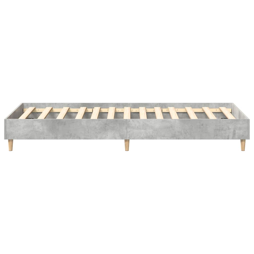 Cadre de lit sans matelas gris béton 100x200 cm bois ingénierie