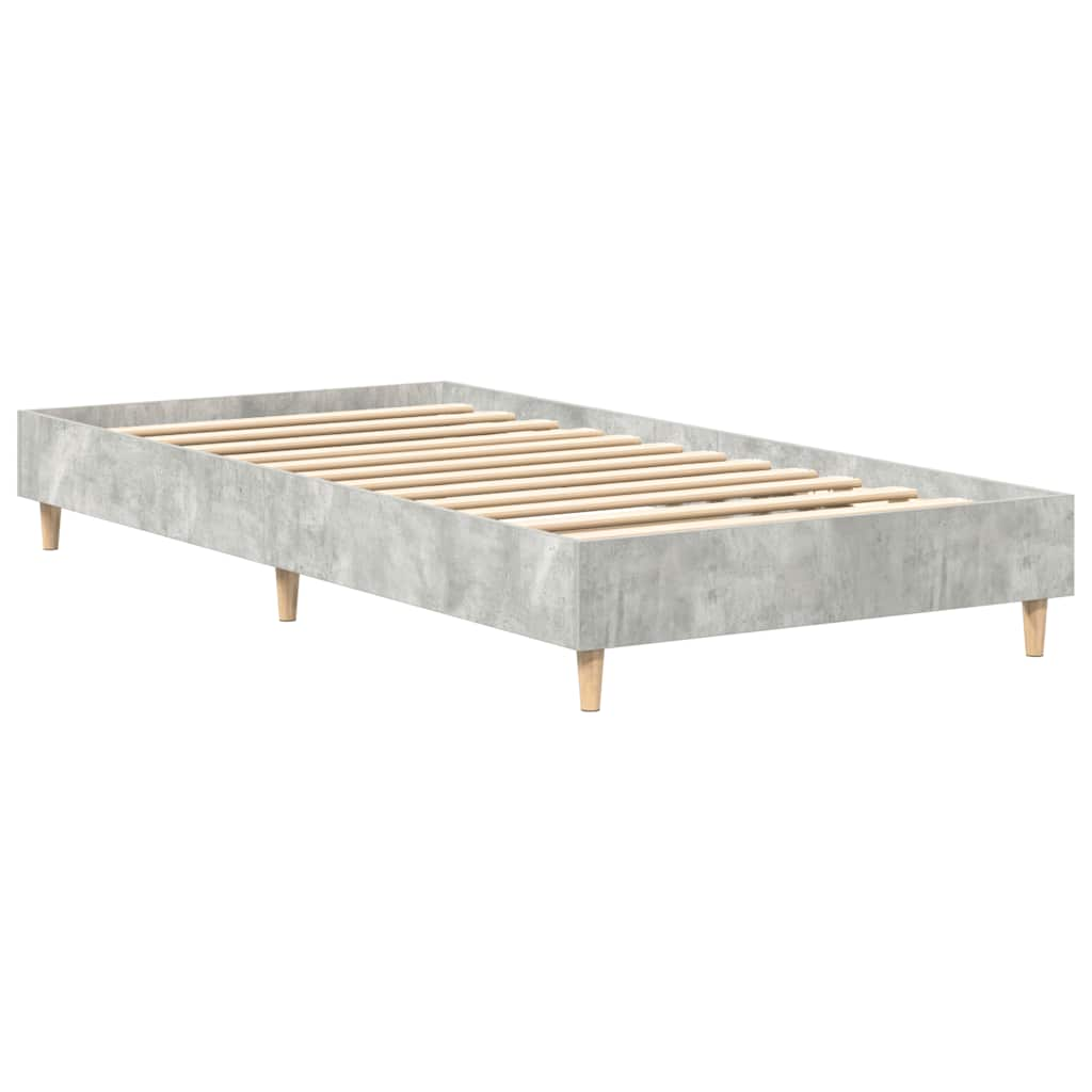 Cadre de lit sans matelas gris béton 100x200 cm bois ingénierie