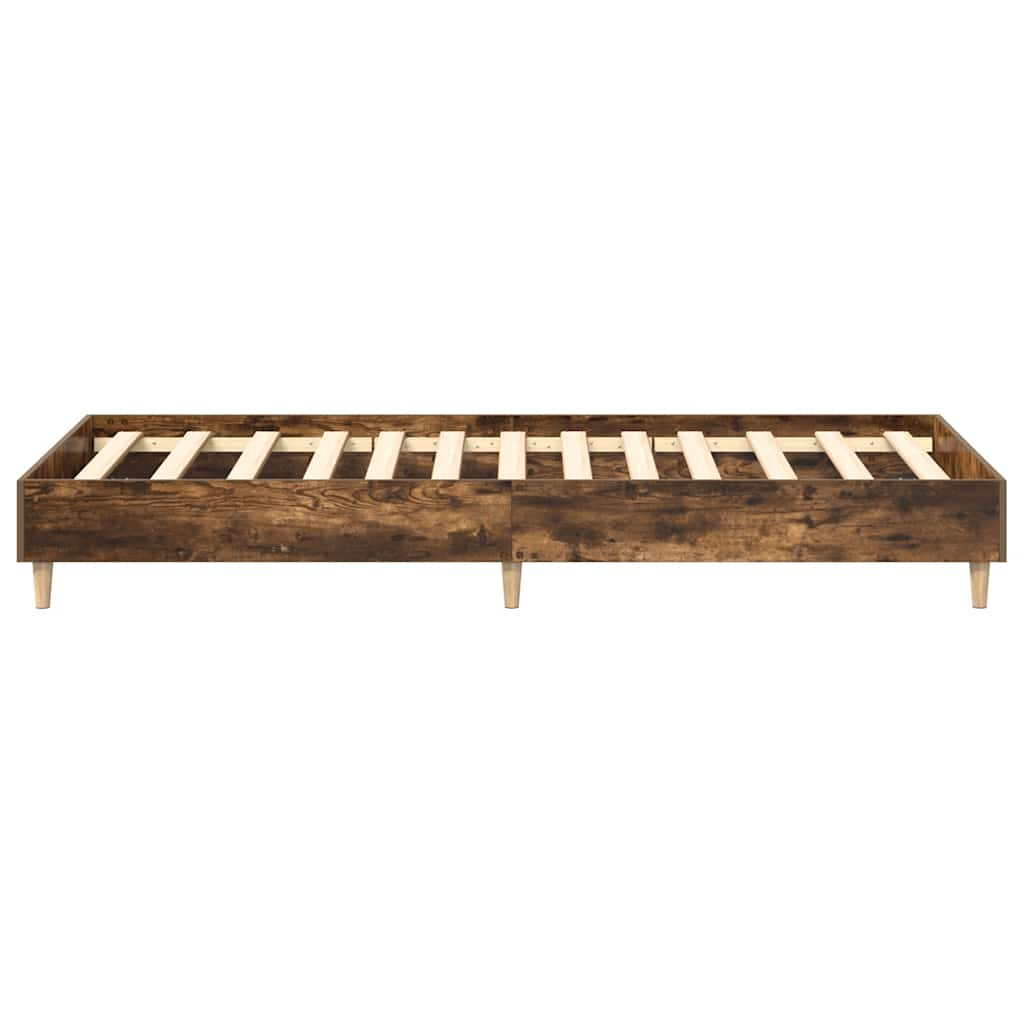 Cadre de lit sans matelas chêne fumé 100x200 cm bois ingénierie