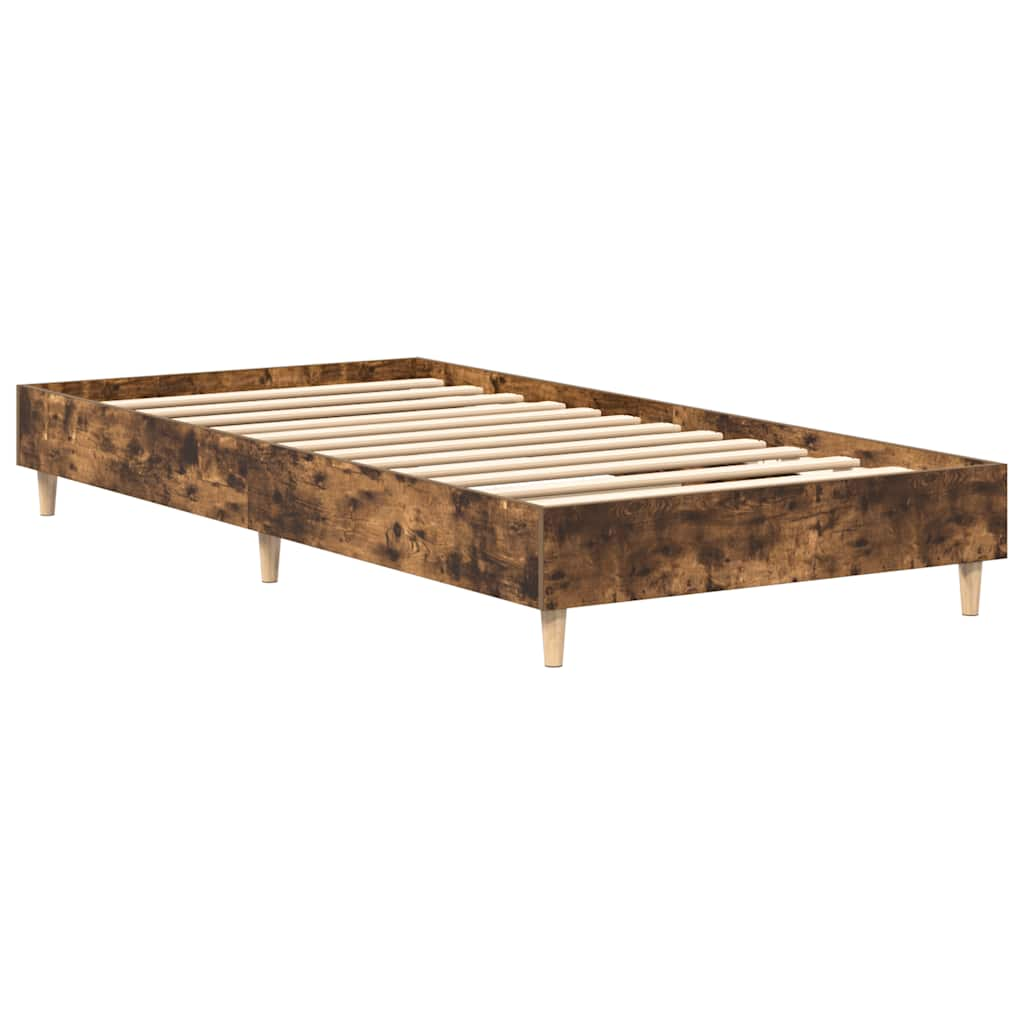 Cadre de lit sans matelas chêne fumé 100x200 cm bois ingénierie