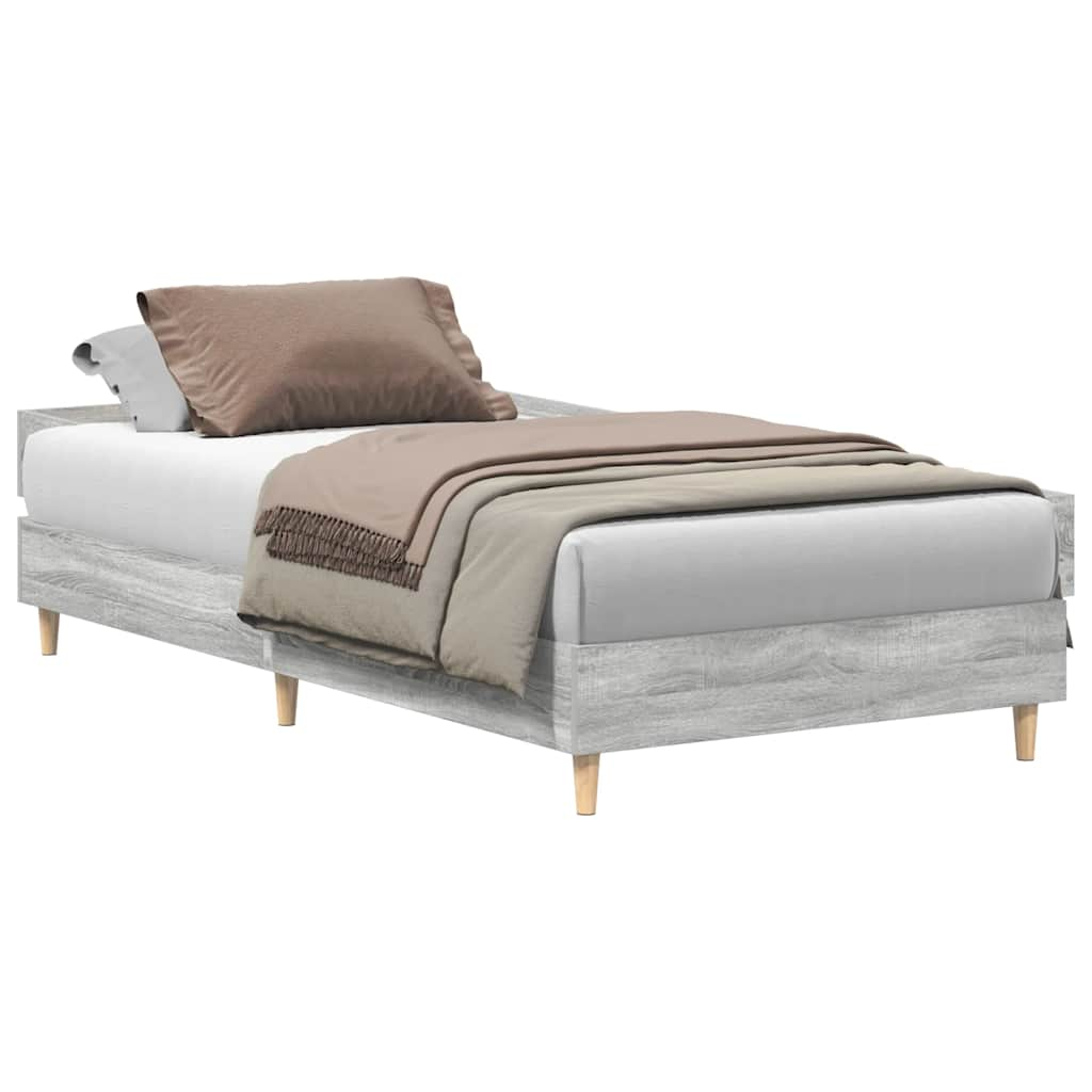 Cadre de lit sans matelas sonoma gris 100x200 cm