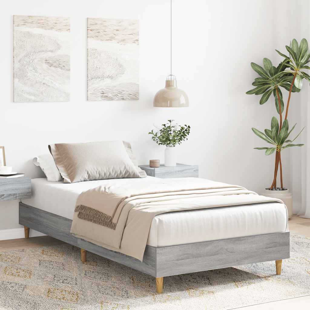 Cadre de lit sans matelas sonoma gris 100x200 cm