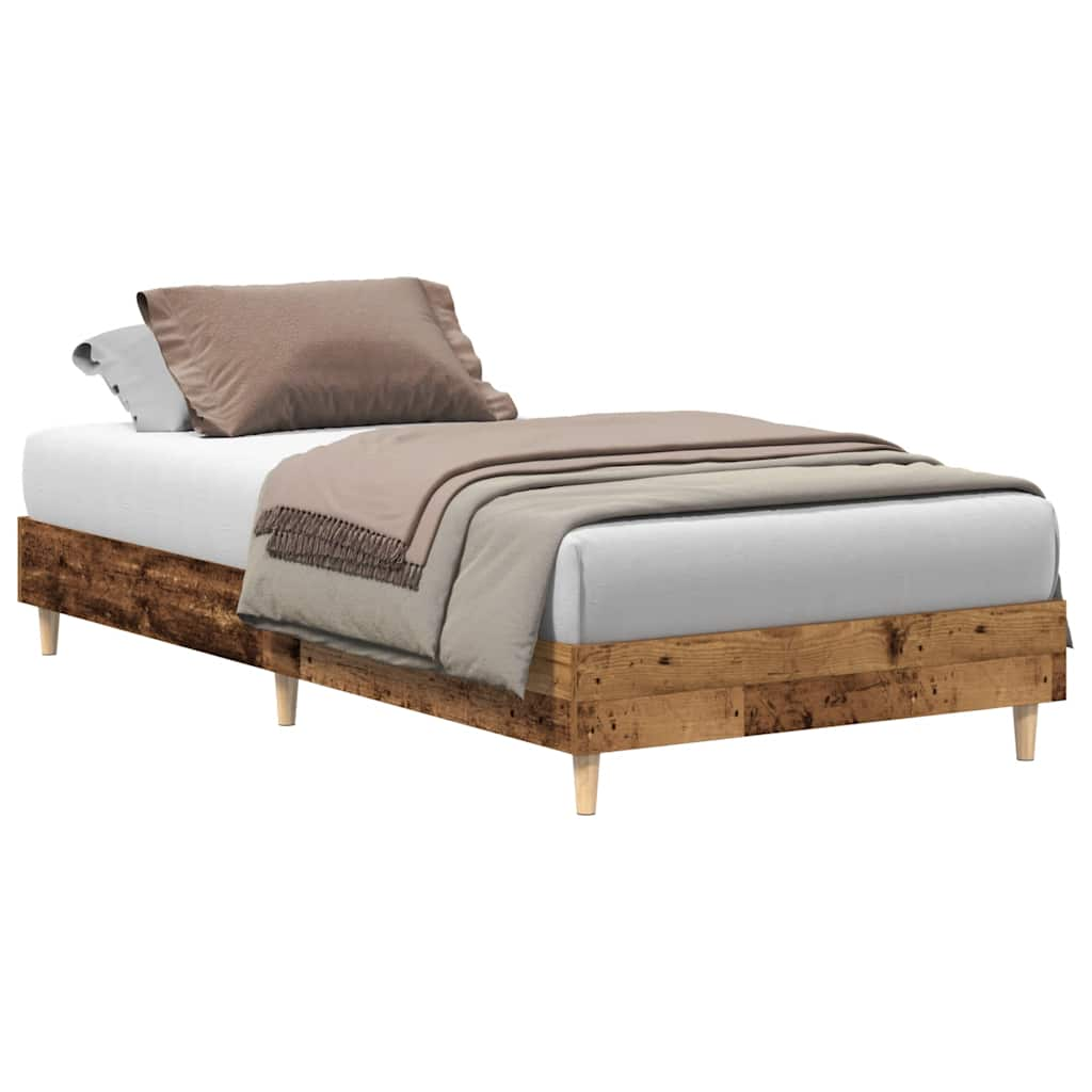 Cadre de lit sans matelas vieux bois 100x200 cm bois ingénierie