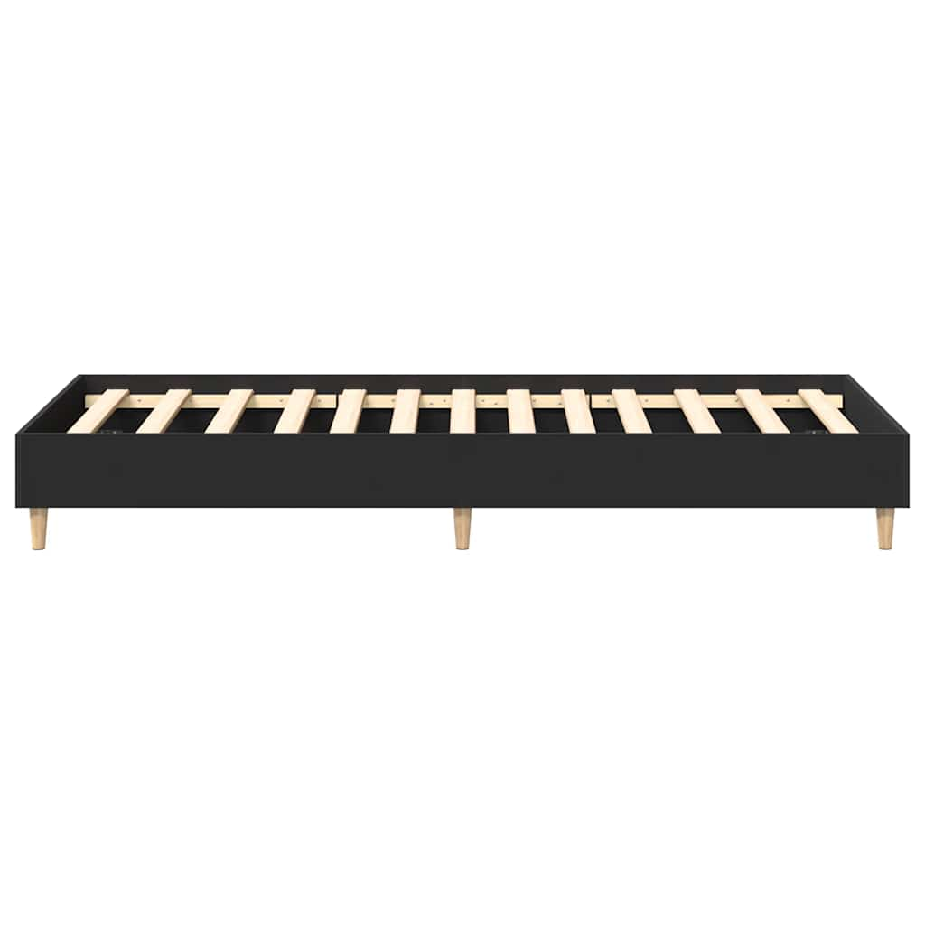 Cadre de lit sans matelas noir 90x200 cm bois d'ingénierie