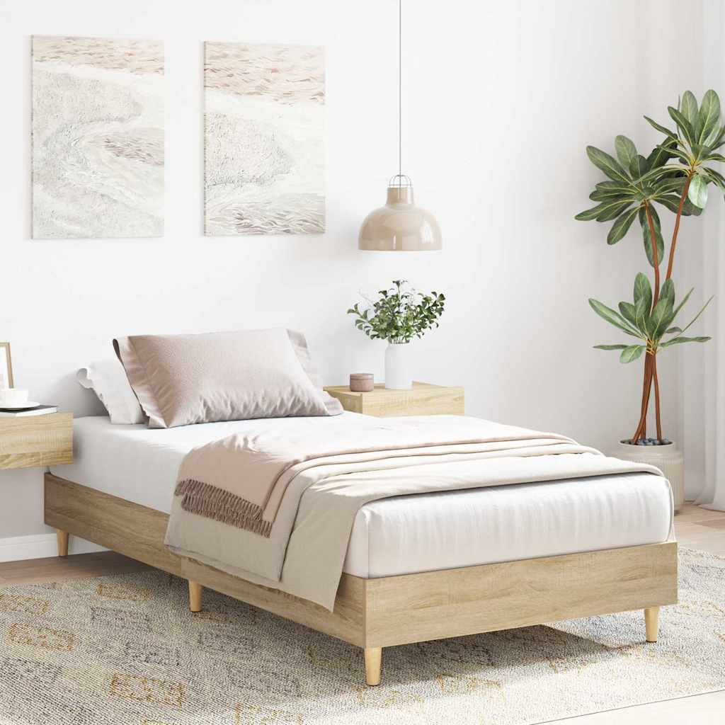 Bed frame without mattress sonoma oak 90x200 cm