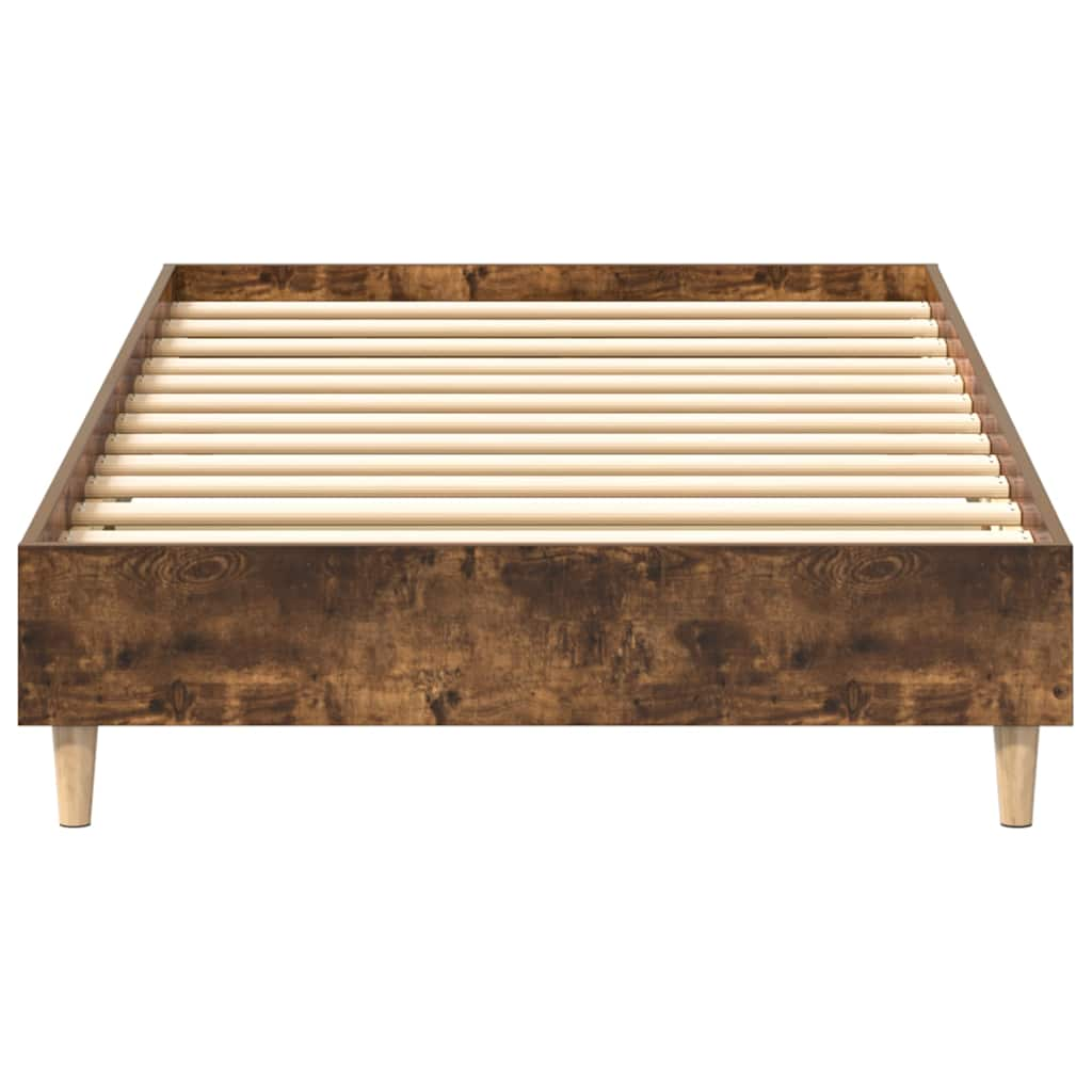 Cadre de lit sans matelas chêne fumé 90x200cm bois d'ingénierie