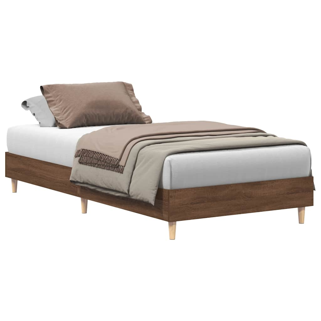 Cadre de lit sans matelas chêne marron 90x200cm bois ingénierie