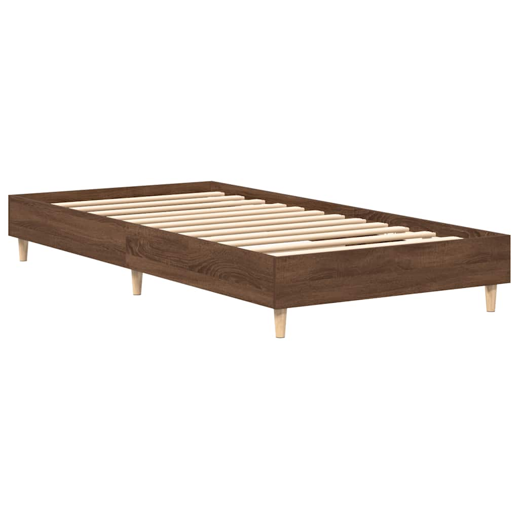 Cadre de lit sans matelas chêne marron 90x200cm bois ingénierie