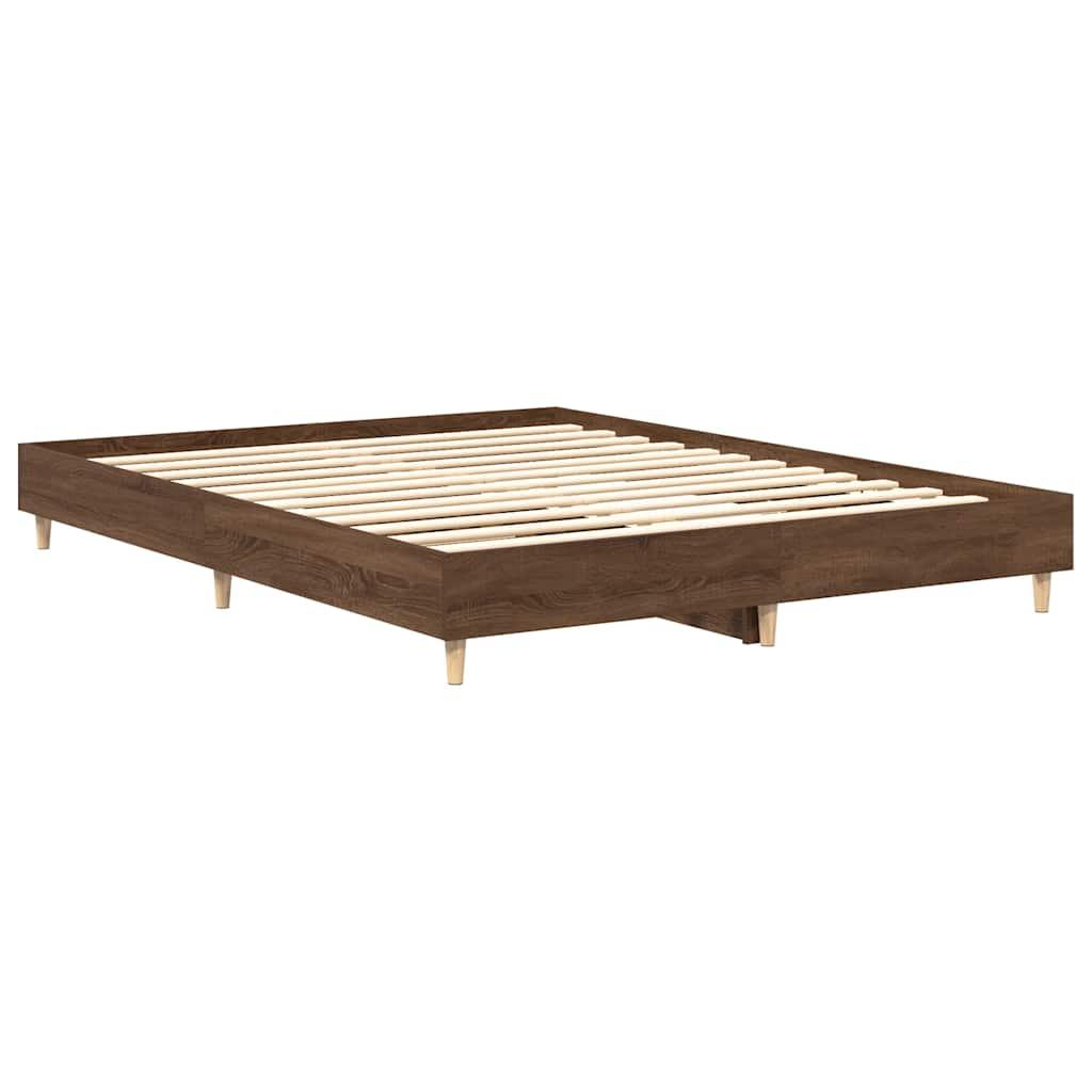 Cadre de lit sans matelas chêne marron 90x200cm bois ingénierie