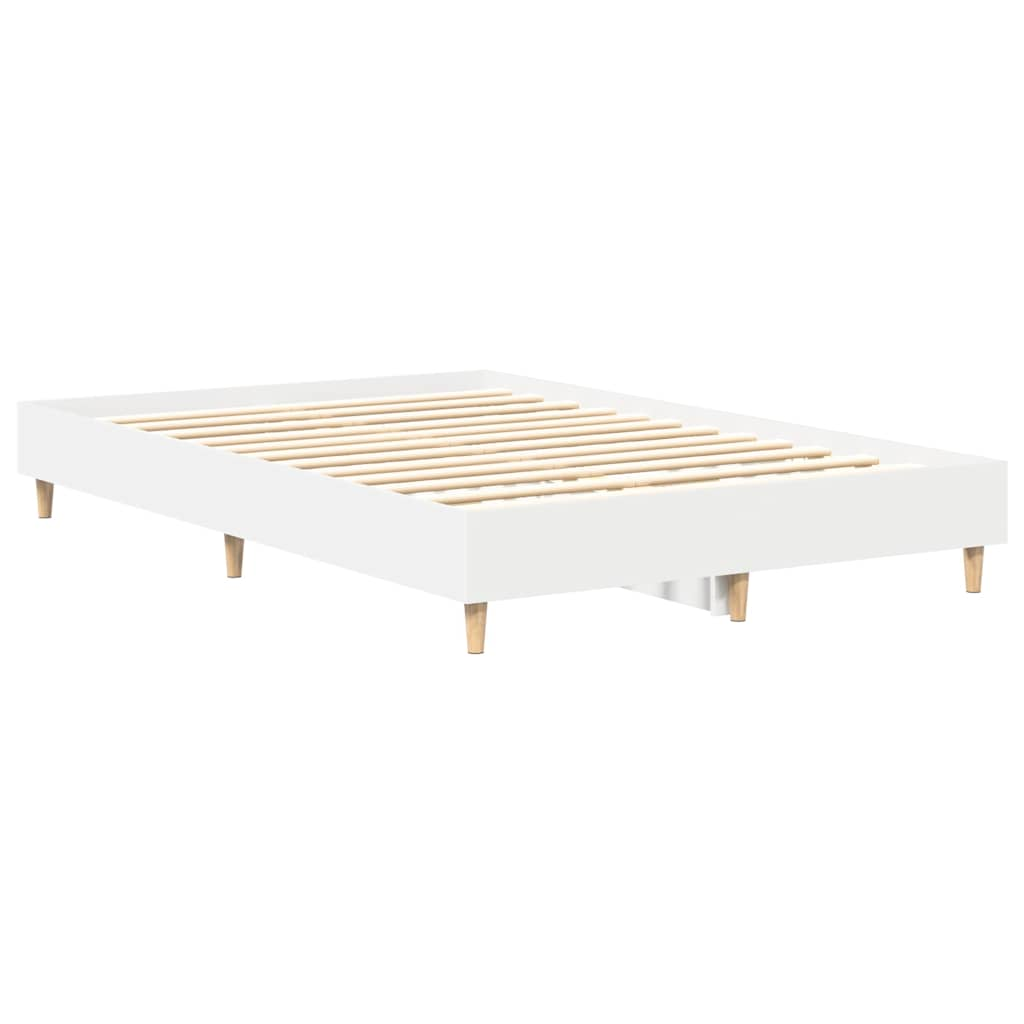 Cadre de lit sans matelas blanc 140x190 cm bois d'ingénierie