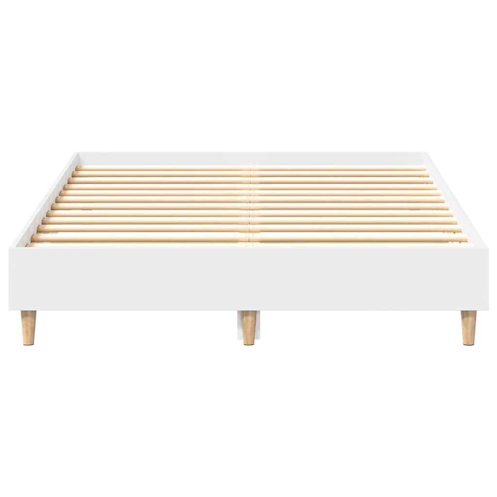 Cadre de lit sans matelas blanc 140x190 cm bois d'ingénierie