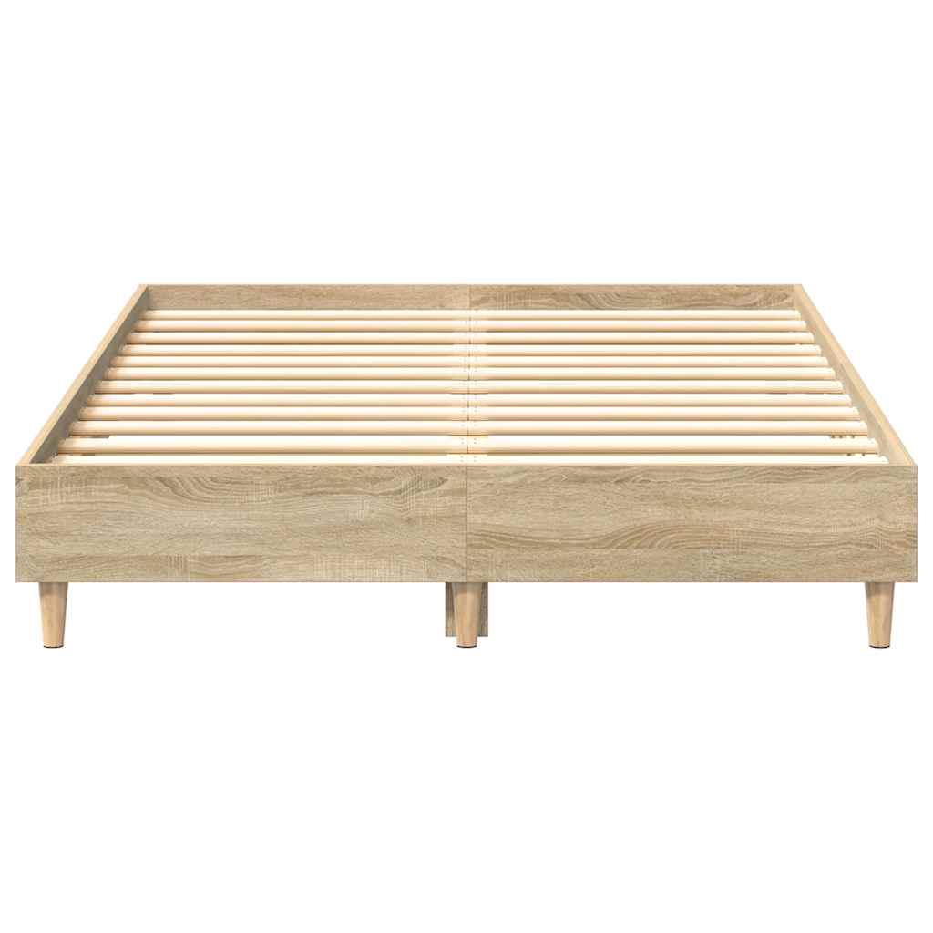 Cadre de lit sans matelas chêne sonoma 140x190 cm