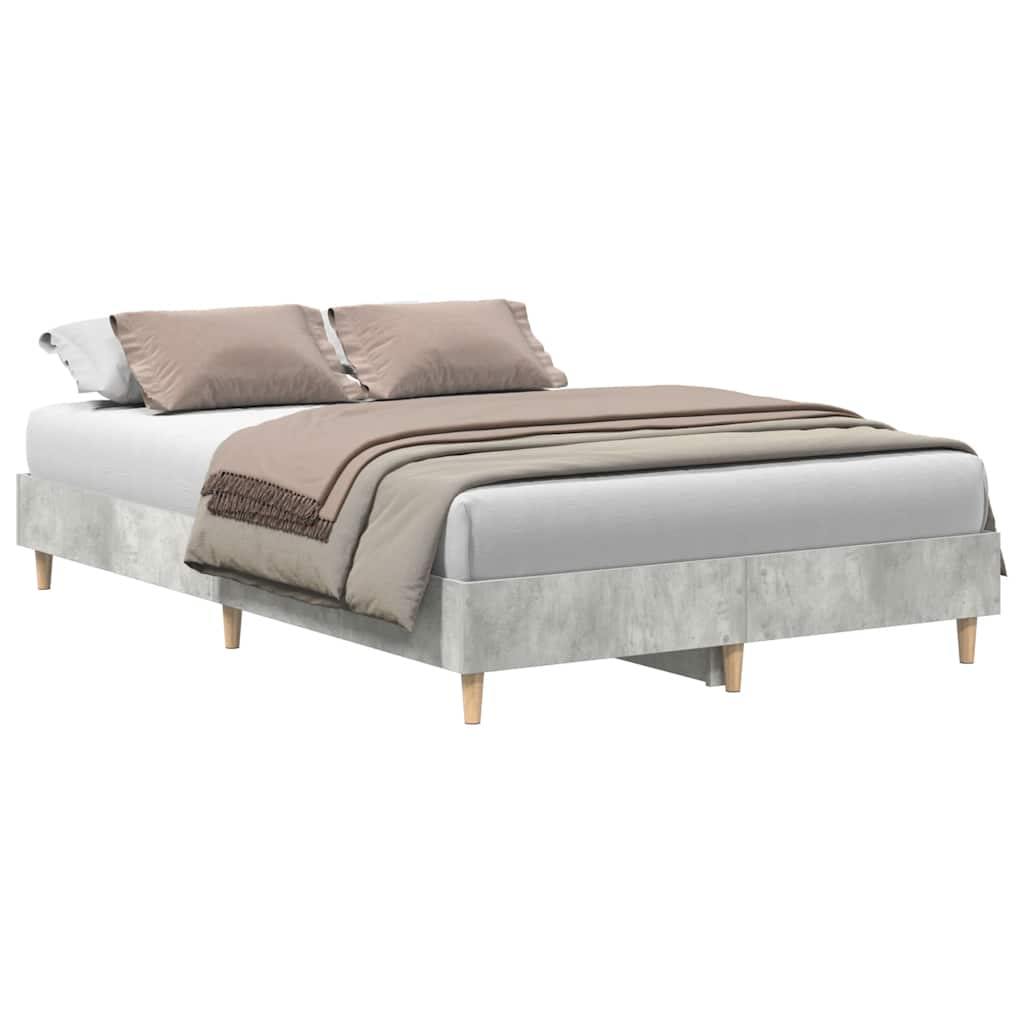 Cadre de lit sans matelas gris béton 140x190 cm bois ingénierie