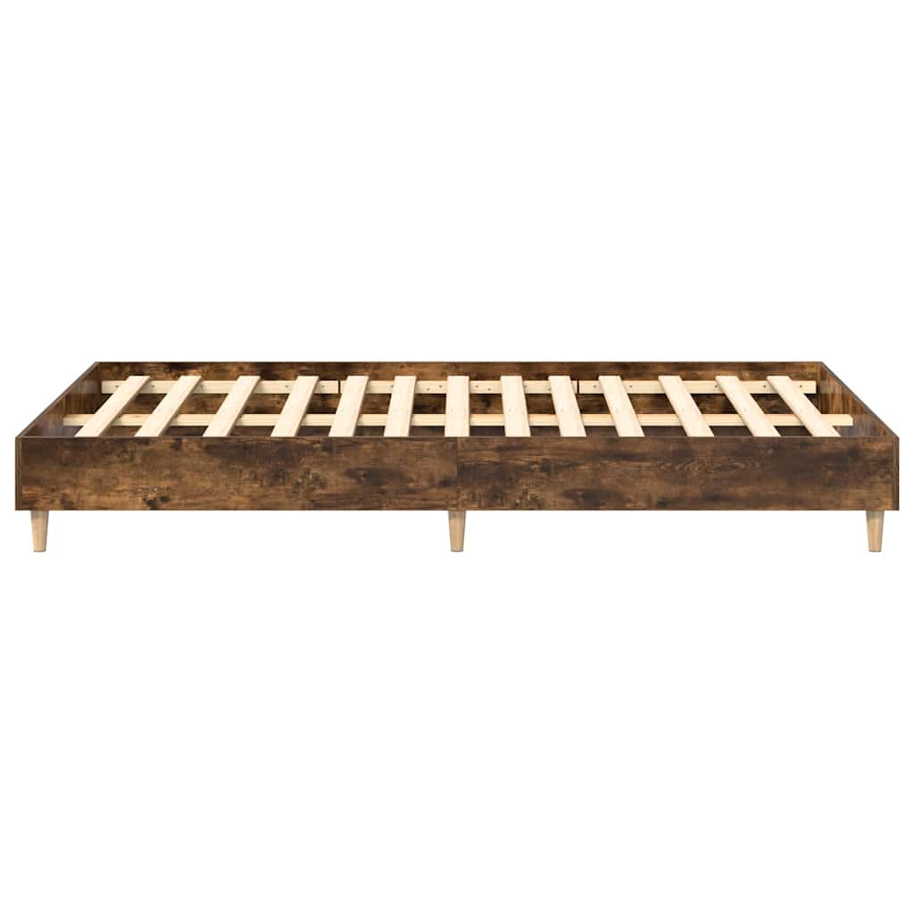 Cadre de lit sans matelas chêne fumé 140x190 cm bois ingénierie