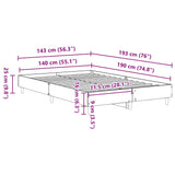 Cadre de lit sans matelas sonoma gris 140x190 cm