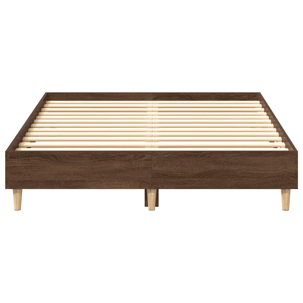 Cadre de lit sans matelas chêne marron 140x190 cm