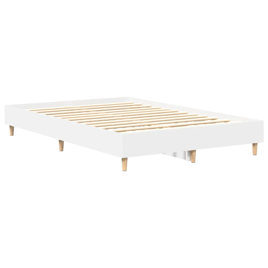 Cadre de lit sans matelas blanc 135x190 cm bois d'ingénierie