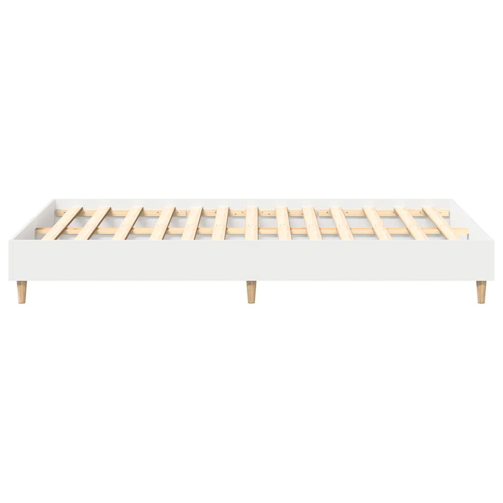 Cadre de lit sans matelas blanc 135x190 cm bois d'ingénierie