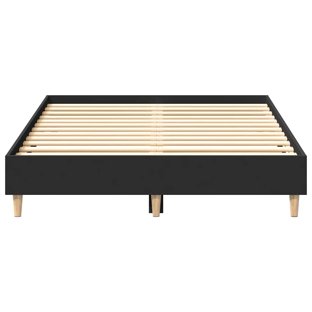 Cadre de lit sans matelas noir 135x190 cm bois d'ingénierie