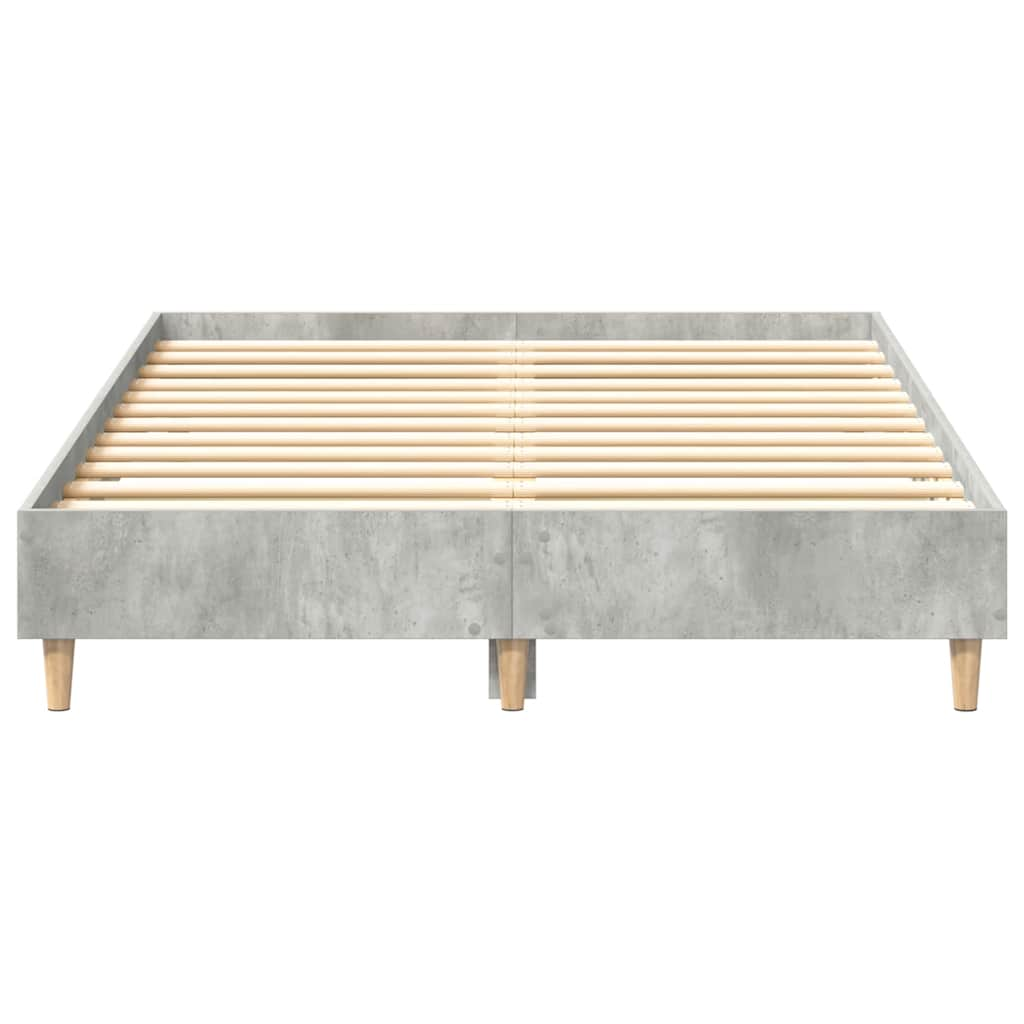 Cadre de lit sans matelas gris béton 135x190 cm bois ingénierie