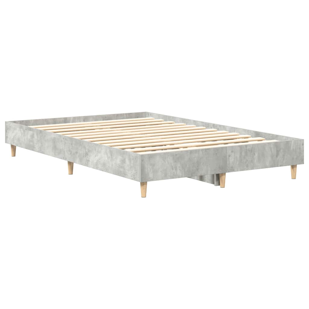 Cadre de lit sans matelas gris béton 135x190 cm bois ingénierie