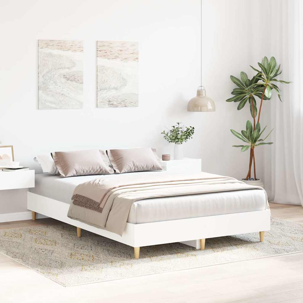 Cadre de lit sans matelas blanc 120x190 cm bois d'ingénierie