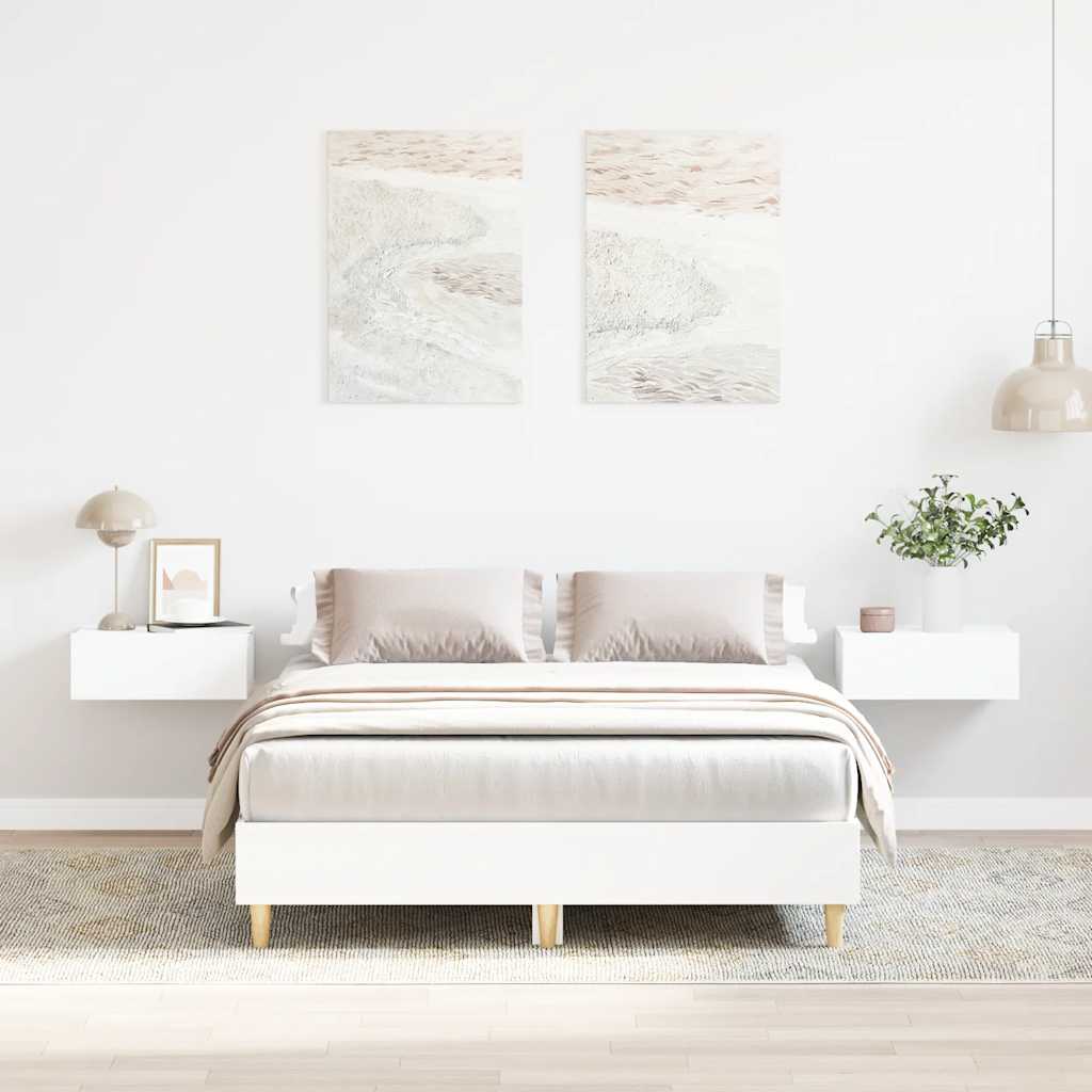 Cadre de lit sans matelas blanc 120x190 cm bois d'ingénierie