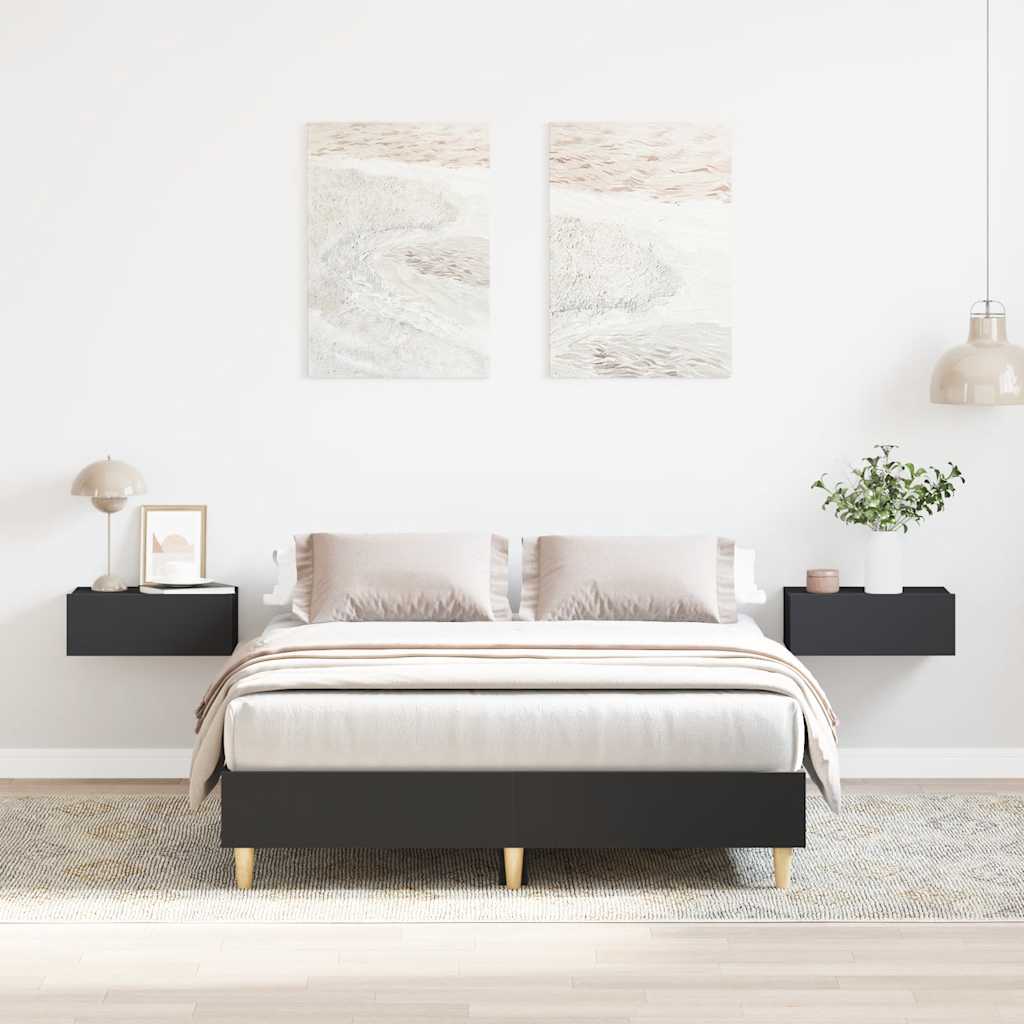 Cadre de lit sans matelas noir 120x190 cm bois d'ingénierie