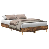 Cadre de lit sans matelas chêne fumé 120x190 cm bois ingénierie