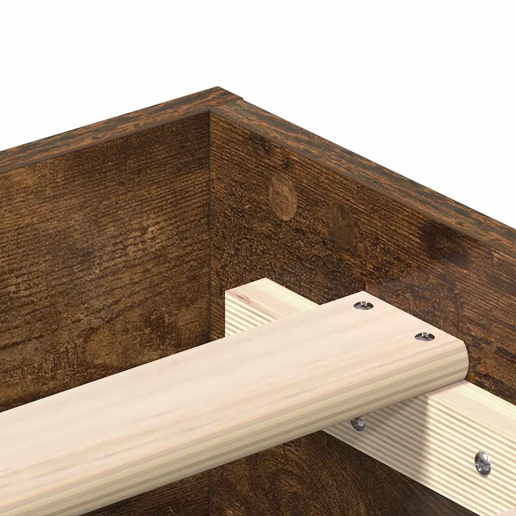 Cadre de lit sans matelas chêne fumé 120x190 cm bois ingénierie