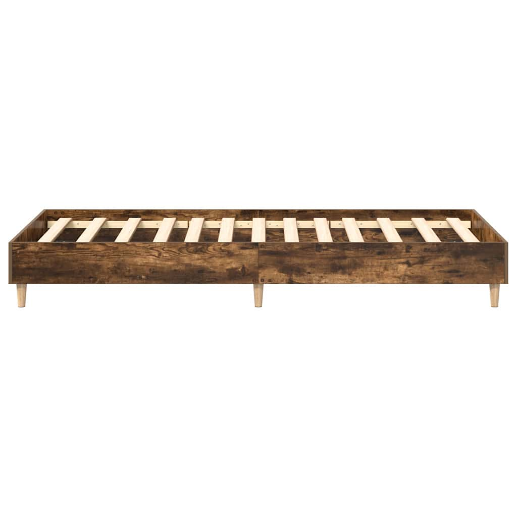 Cadre de lit sans matelas chêne fumé 90x190cm bois d'ingénierie